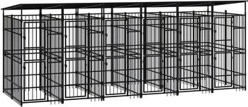 vidaXL Outdoor-Hundezwinger mit Dach Stahl 11,06 m² (3097951)