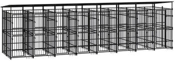 vidaXL Outdoor-Hundezwinger mit Dach Stahl 14,75 m² (3097953)