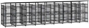 vidaXL Outdoor-Hundezwinger mit Dach Stahl 16,59 m² (3097954)