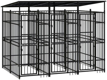 vidaXL Outdoor-Hundezwinger mit Dach Stahl 5,53 m² (3097948)