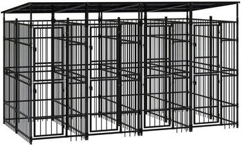 vidaXL Outdoor-Hundezwinger mit Dach Stahl 7,37 m² (3097949)