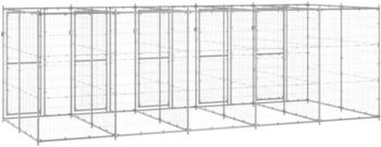 vidaXL Outdoor-Hundezwinger Verzinkter Stahl 12,1 m² (3082285)