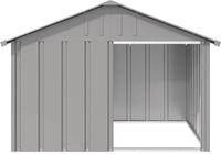 vidaXL Hundeh&uuml;tte Grau 116,5x103x81,5 cm Verzinkter Stahl