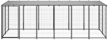 vidaXL Hundezwinger 330x110x110cm Stahl + Überdachung schwarz (150782)