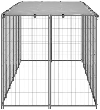 vidaXL Hundezwinger 330x110x110cm Stahl + Überdachung silbern (150786)