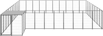 vidaXL Hundezwinger 25,41m² Stahl + Überdachung schwarz (3082240)