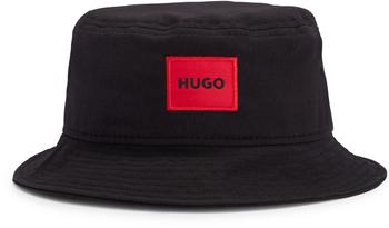 Hugo Cotton-Twill Bucket Hat with Woven Logo Patch black