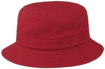 Stetson Bucket Cotton Twill Schmaler Fischerhut (1811110) rot