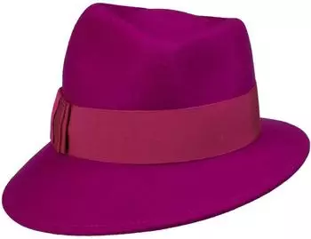 Lierys Asym Damen Filzhut mit Ripsband fuchsia