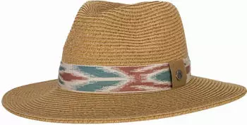 P.A.C. Ecuador Panama Straw Hat dark beige/solara red