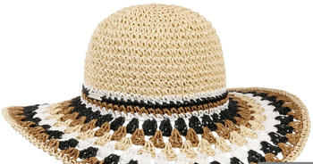 Seeberger Hats Coloured Brim Damen Schlapphut natur-schwarz