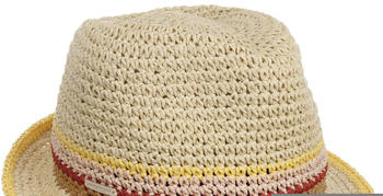 Seeberger Hats Colour Edge Crochet Strohtrilby natur