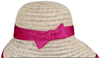 Seeberger Hats Strohglocke mit Sinamay-Schleife pink