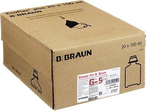 B. Braun Glucose 5 % Ecoflac Plus Infusionslösung (20 x 100 ml)