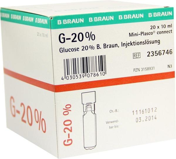 B. Braun Glucose 20% Braun Mini Plasco Connect (20 x 10 ml)