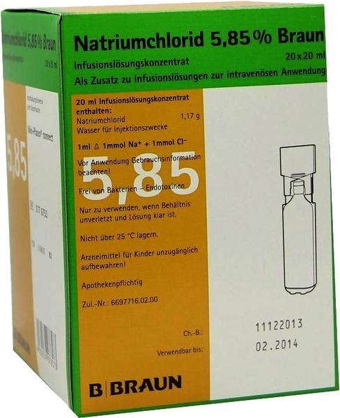B. Braun Natriumchlorid 5,85% Mpc Inf.-Lsg.Konz. (20 x 20 ml)
