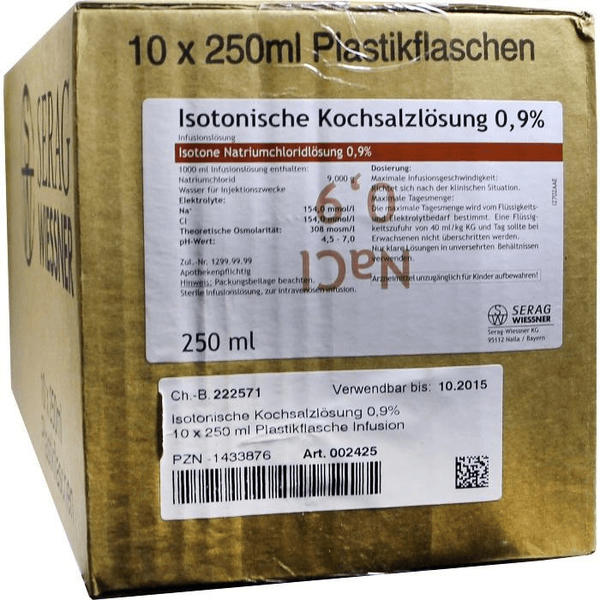 Serag-Wiessner Kochsalzloesung 0,9% Plastik (10X250 ml)