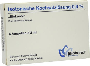 Biokanol Isotonische Kochsalzlsg. 0,9% Amp. (6 x 2 ml) Biokanol Isotonische Kochsalzlsg. 0,9% Amp. (6 x 2 ml)
