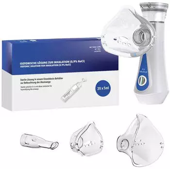 IEA Medical Inhalationsger&auml;t und Kochsalzl&ouml;sung (20x5ml) Bundle 1 St Ger&auml;t