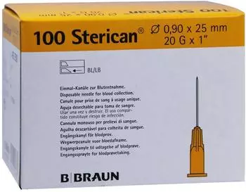 B. Braun Sterican steril 20G x 1,0 Zoll, Ø 0,90 x 25mm (100 Stk.)