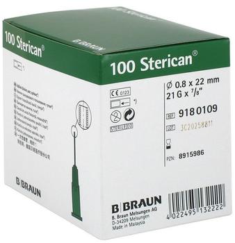 B. Braun STERICAN Stumpf Kan.21G 22x0,8 mm aussen (100 St.)