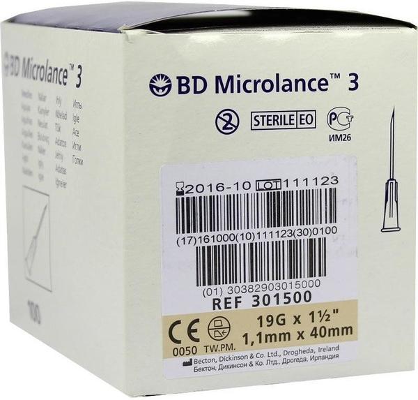Becton Dickinson GmbH Becton Dickinson Bd Microlance Kanuele 19 g 1 1/2 1,1 x 40 mm (100 Stk.)