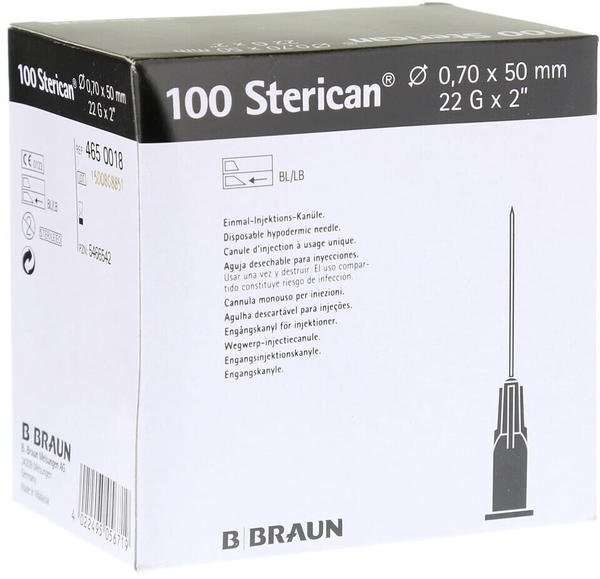 B. Braun Sterican Kanülen 22 Gx2 0,7x50 mm (100 Stk.)