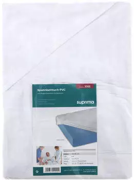 Suprima Spannbetttuch PVC weiß Ecken genäht 100 x 200 x 20 cm