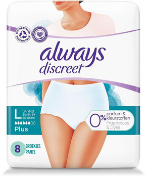 Always Discreet Pants Plus L 0% (8 Stk.)