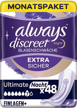 Always Discreet Ultimate Nacht Inkontinenzeinlagen (4 x 12 Stk.)