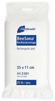 Meditrade BeeSana Rechteckvorlage weiß 35 x 11 cm 25 Stk.