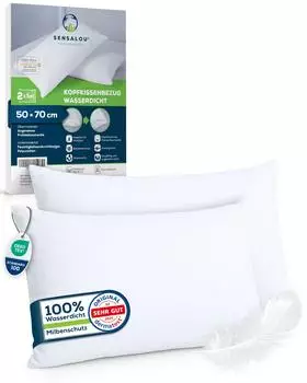 Sensalou Kissenbezug 2er Set Doppelpack wasserdicht Kopfkissen Bezüge 50x70 cm 2 St