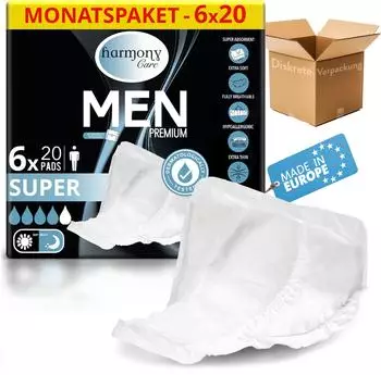 Harmony Care Harmony Care Inkontinenzeinlagen für Männer diskrete Einlagen bei Blasenschwäche Herren 120 St