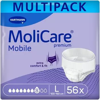 Hartmann MoliCare premium Mobile 8 Tropfen Karton L (4 x 14 Stück)