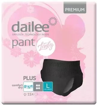 Dailee Pant Lady Plus Black Größe M
