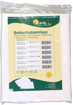 CareLine Bettschutzeinlage Folie Frottee 100 x 200 cm