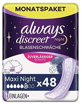 Always Discreet Ultimate Nacht Inkontinenzeinlagen (4 x 12 Stk.)