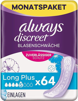 Always Discreet Inkontinenz Einlagen+ Long Plus (4 x 16 Stk.)
