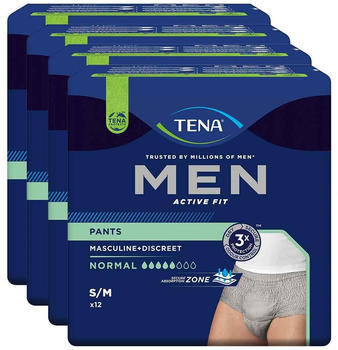 Tena Men Activ Fit Inkontinenz Pants Normal S/M grau (4 x 12 Stk.)