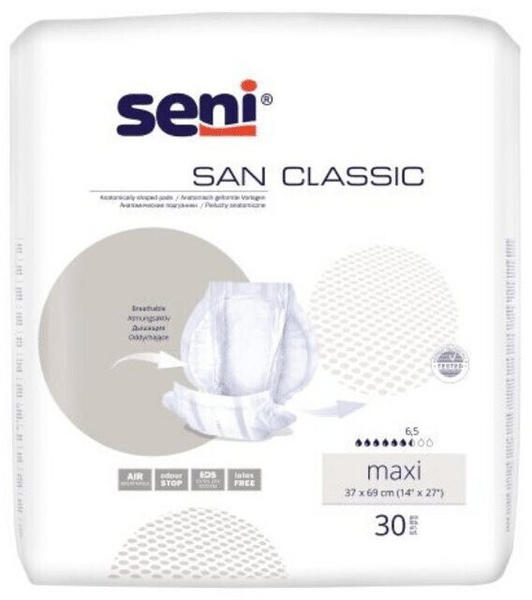 TZMO Seni San Classic Maxi Air-Vorlage mit Auslaufsperre (4 x 30 Stk.)
