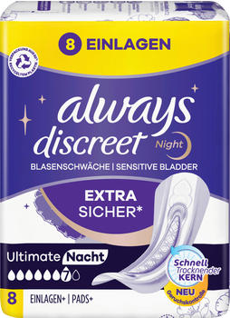 Always Discreet Ultimate Nacht Einlagen (8 Stk.)