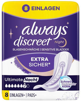 Always Discreet Ultimate Nacht Inkontinenzeinlagen (8 Stk.)