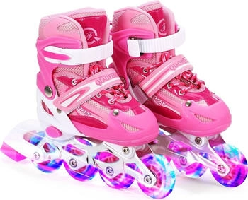 Lixada Inline Skates Kinder verstellbar beleuchteten Polyurethan-Rädern