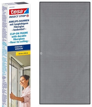 tesa Insect Stop Anklipsrahmen anthrazit 120 x 240 cm (55360-00002-00)
