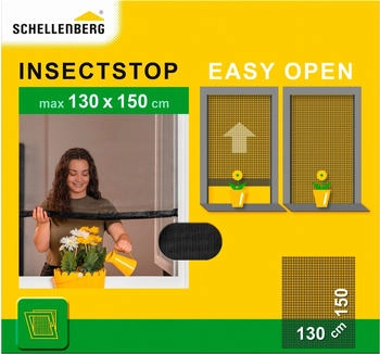 Schellenberg 70474 Fliegengitter Fenster Easy Open Polyestergewebe 130 x 150 cm anthrazit (87083)