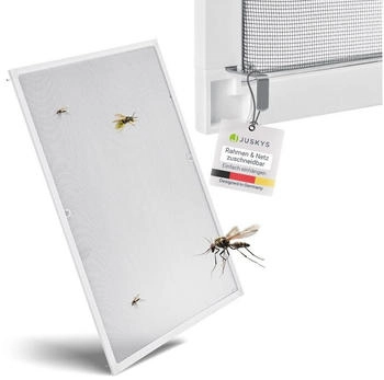 Juskys Fliegengitter für Fenster 130x150cm mit Alu-Rahmen (25454)