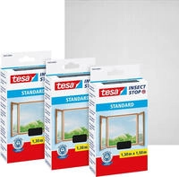 tesa&reg; Insektenschutz Standard 3er-Pack 1,30 &times; 1,50m, anthrazit Fliegengitter