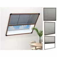 vidaXL Insektenschutz-Plissee f&uuml;r Fenster Aluminium Braun 120x120 cm