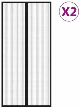 vidaXL 2 Stck. Magnet schwarz 220 x 110 cm (314688)