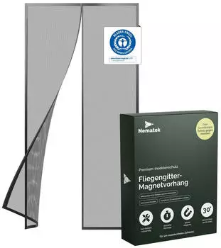 Nematek Magnetvorhang Insektenschutz für Balkontür, schwarz (NTK-MV01)
